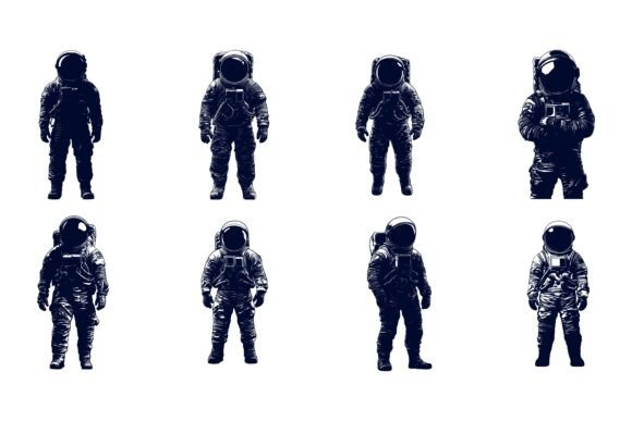 Astronaut AI EPS Illustration Set: Versatile Design Resource