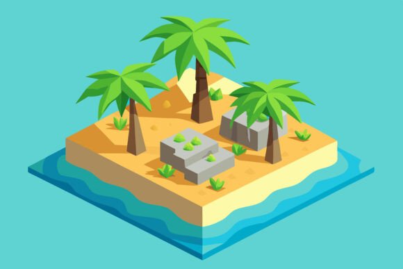 Beautiful Tropical Island: A Versatile AI EPS Illustration Collection for Designers and Creatives