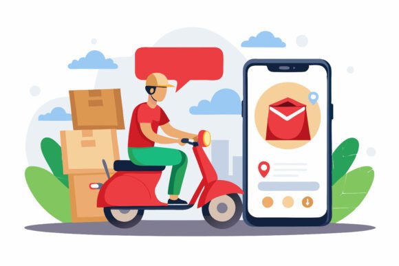 Food Delivery Boy AI EPS Illustrations: Elevate Your Design Projects with Professional Vector Art