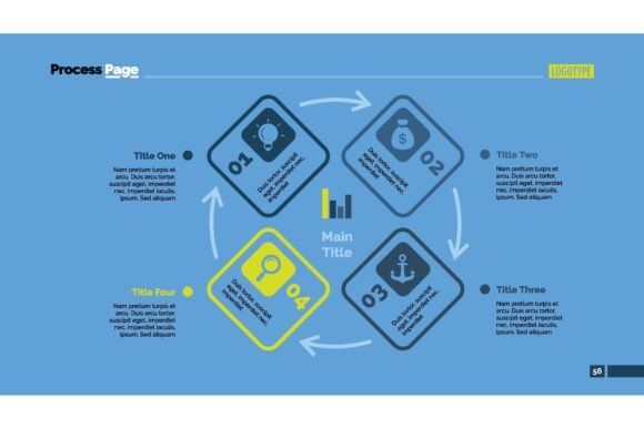 Four Elements Process Chart Slide Template