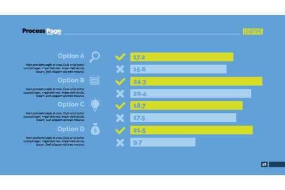 Four Options Bar Chart: A Display Font Built for Business Data