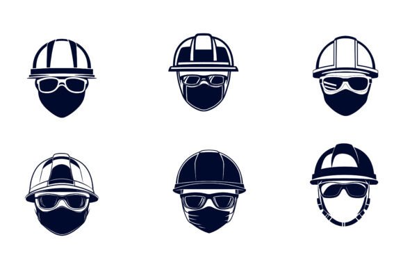 Head Protection Set: A Practical AI EPS Illustration Library