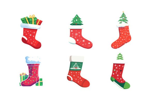 Texture of New Year’s Socks: Evaluating This Festive Illustration Set for Your Design Projects